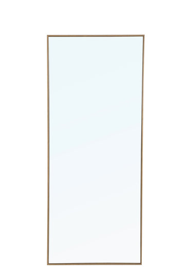 Elegant Lighting Mirror from the Monet collection in Brass finish