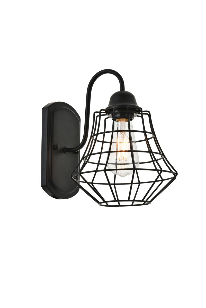 Elegant Lighting One Light Wall Sconce from the Candor collection in Black finish