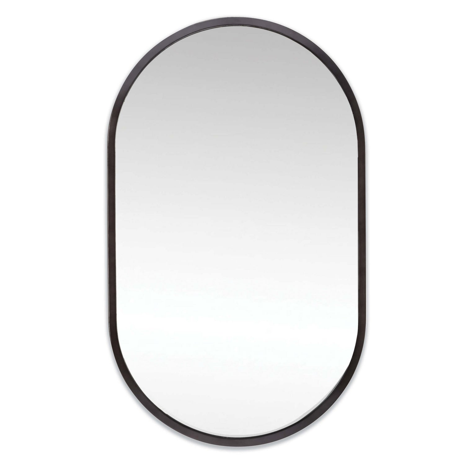 Regina Andrew Mirror from the Canal collection in Blackened Steel finish