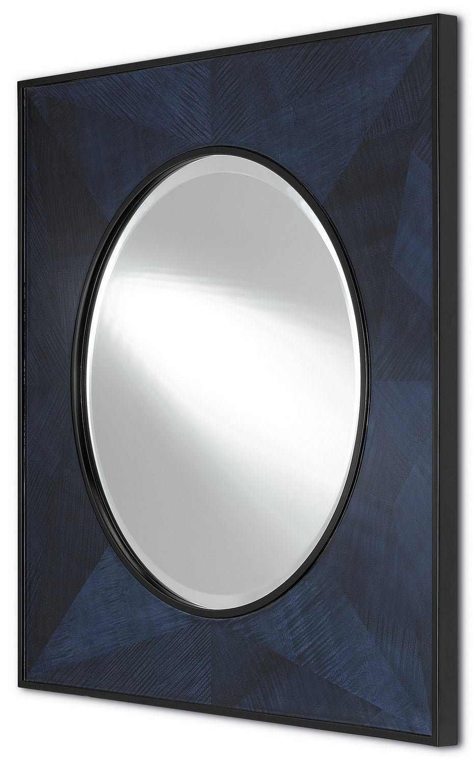Currey and Company Mirror from the Kallista Collection collection in Dark Sapphire/Caviar Black/Mirror finish