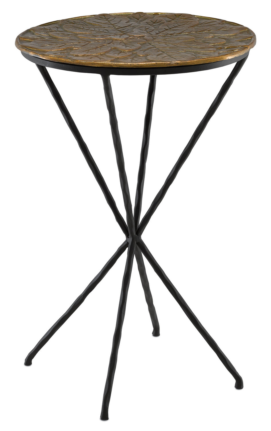 Currey and Company Drinks Table from the Marjorie Skouras collection in Patina Brass/Black finish