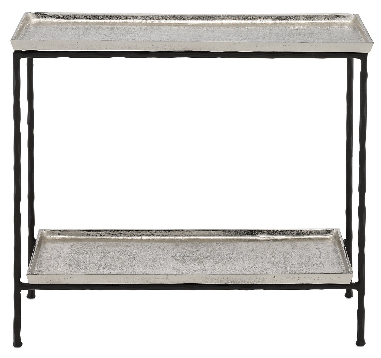 Currey and Company Side Table from the Boyles Collection collection in Antique Silver/Black finish