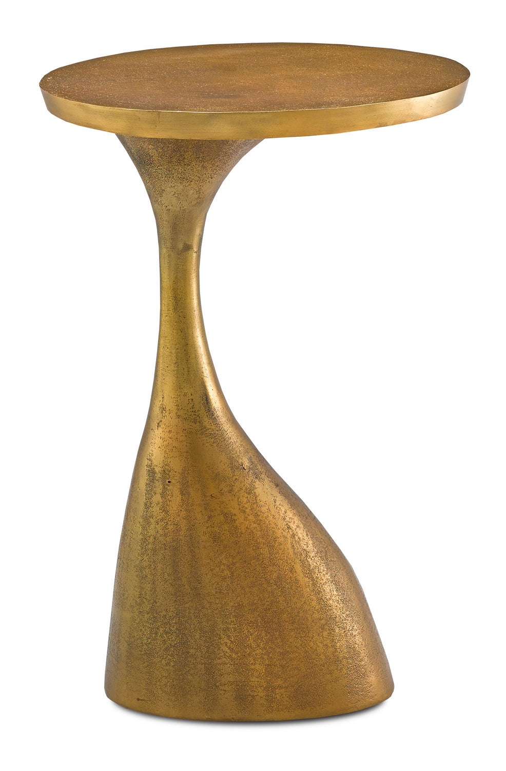 Currey and Company Accent Table from the Ishaan Collection collection in Antique Brass finish