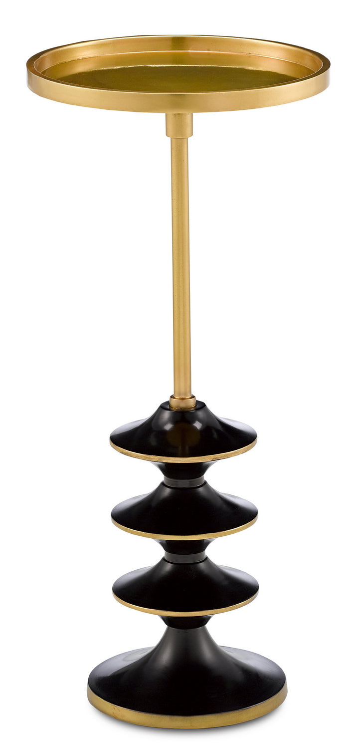 Currey and Company Drinks Table from the Cirebon collection in Antique Brass/Black finish