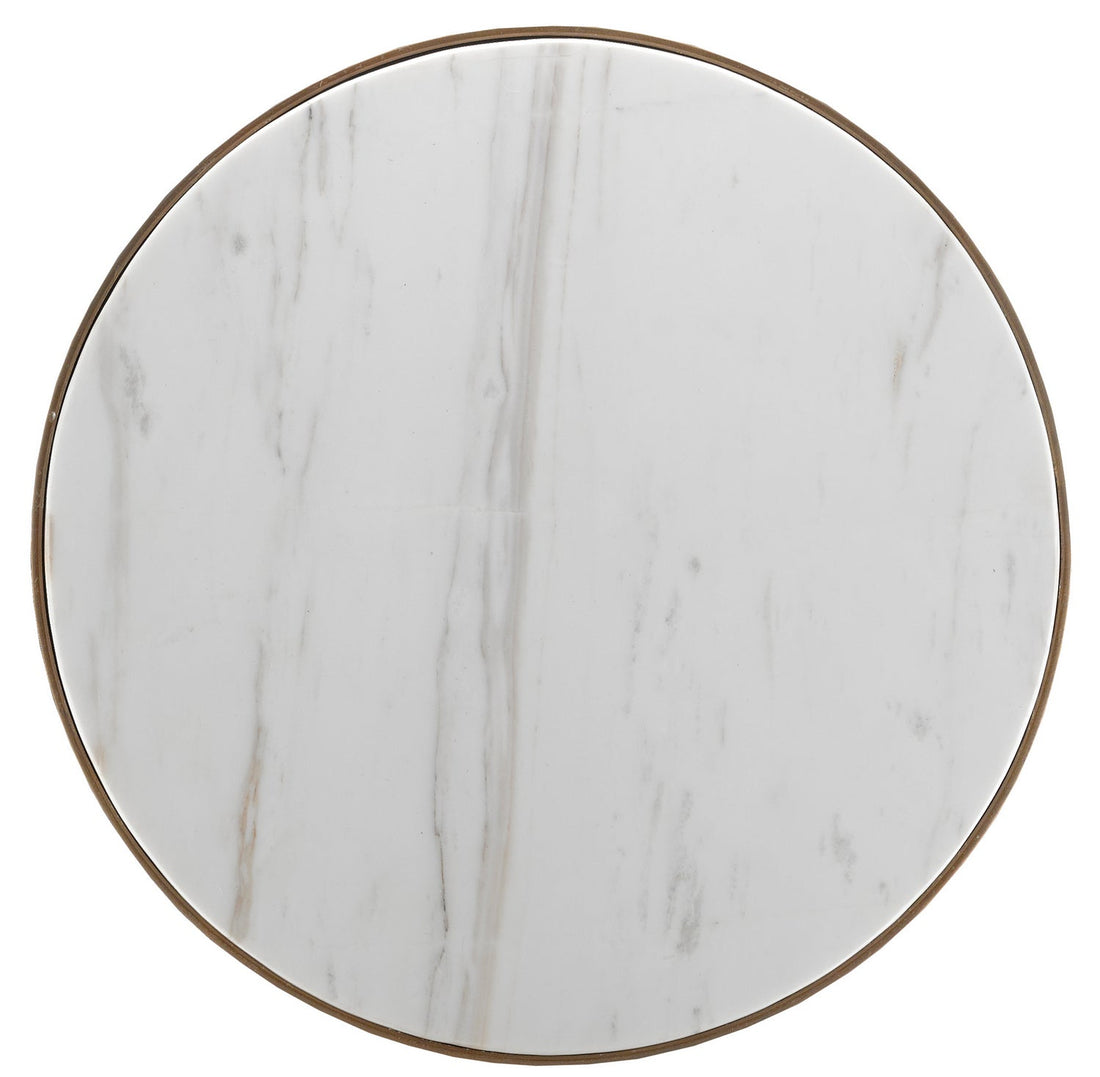 Currey and Company Drinks Table in Gesso/Antique Brass finish