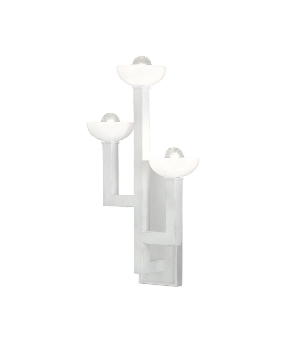 Currey and Company Three Light Wall Sconce from the Coupe Collection collection in White Gesso finish
