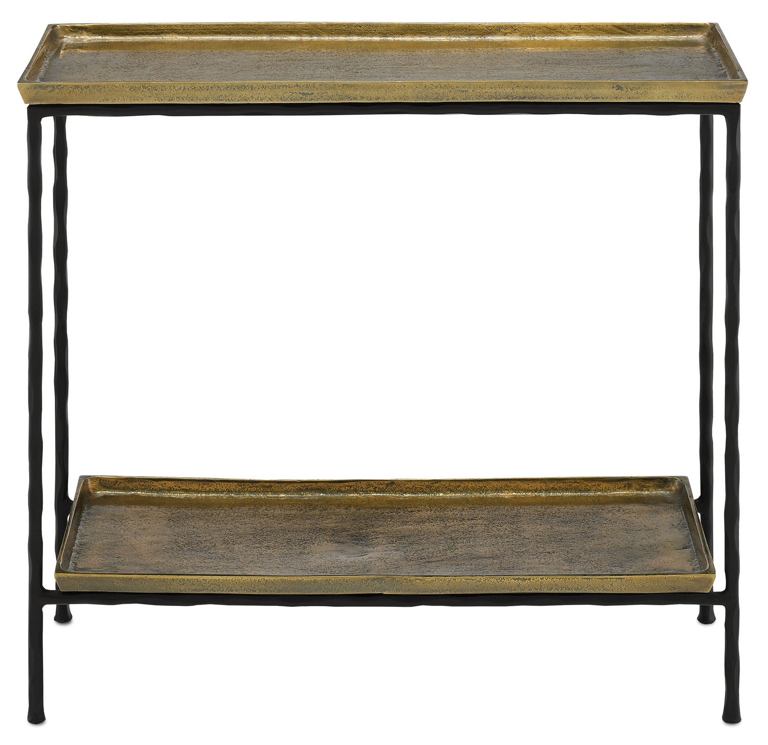 Currey and Company Side Table from the Boyles Collection collection in Antique Brass/Black finish