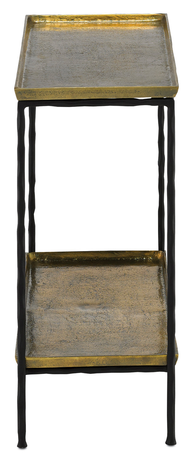 Currey and Company Side Table from the Boyles Collection collection in Antique Brass/Black finish