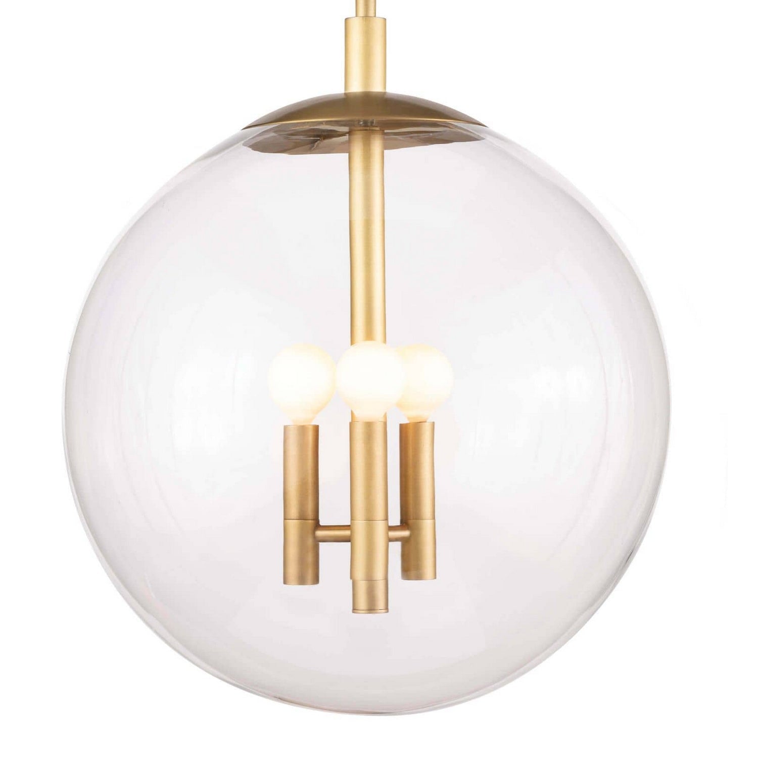 Regina Andrew Three Light Pendant from the Cafe collection in Natural Brass finish