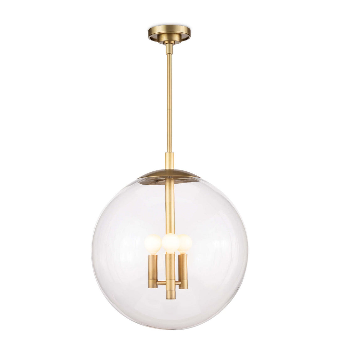Regina Andrew Three Light Pendant from the Cafe collection in Natural Brass finish