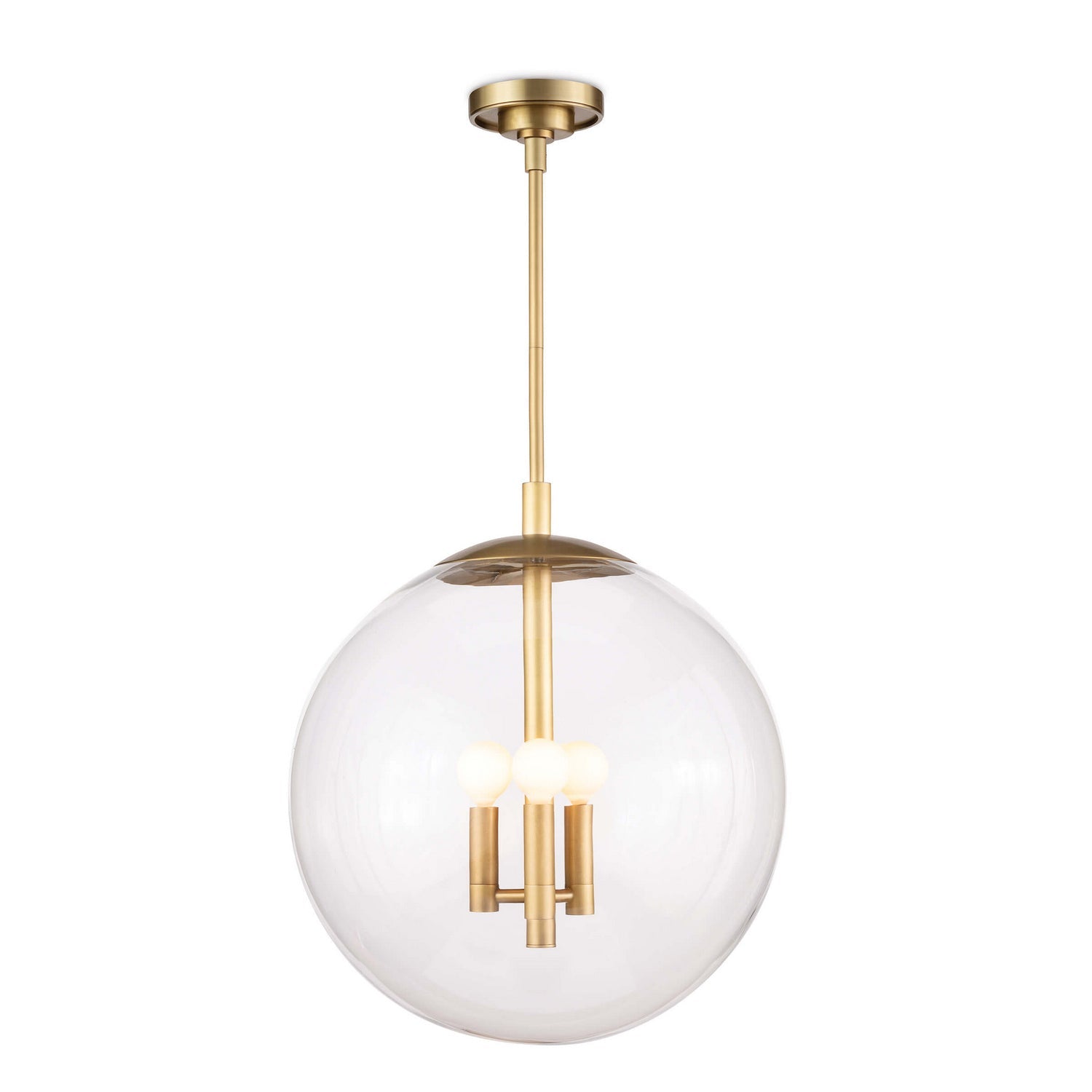 Regina Andrew Three Light Pendant from the Cafe collection in Natural Brass finish