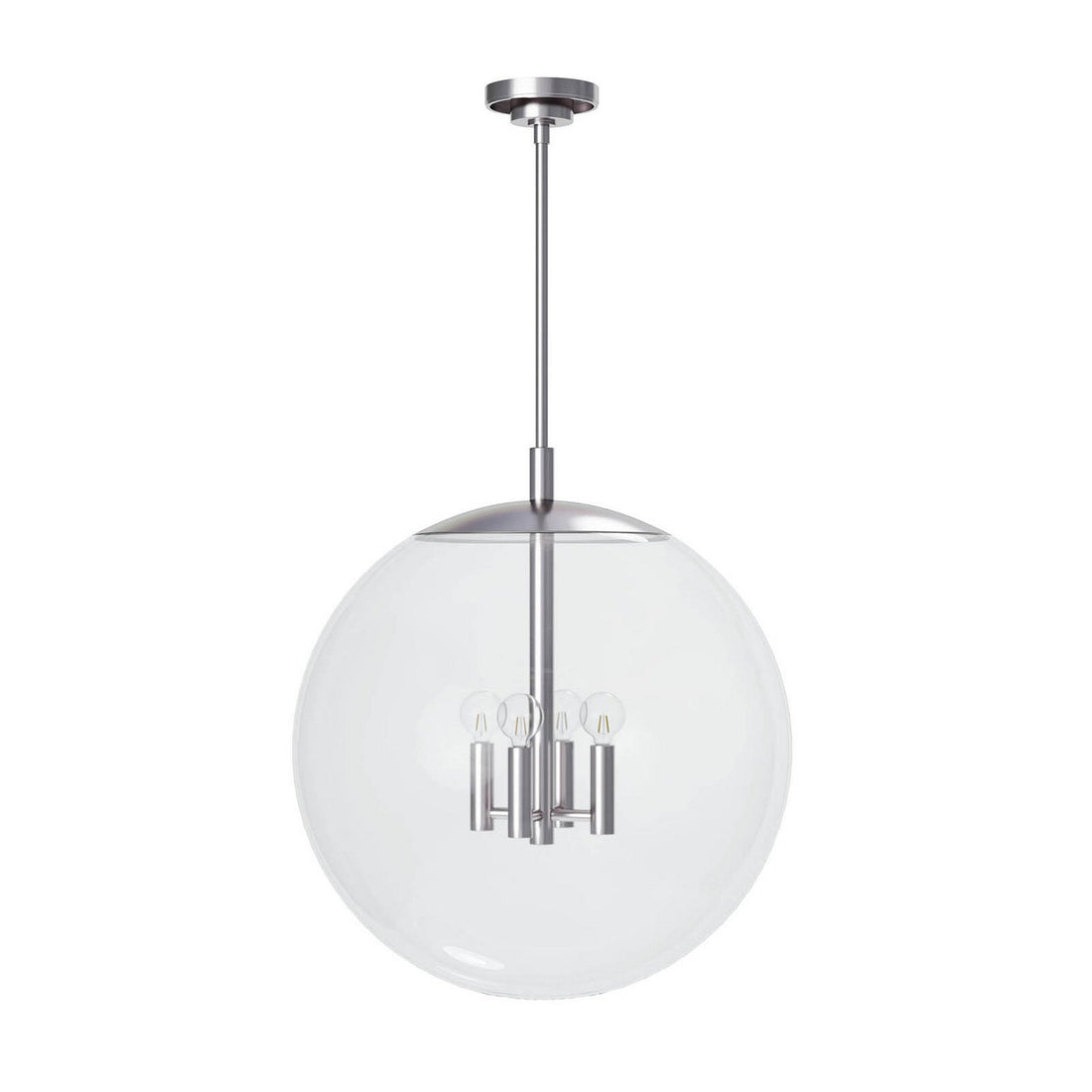 Regina Andrew Four Light Chandelier from the Cafe collection in Polished Nickel finish