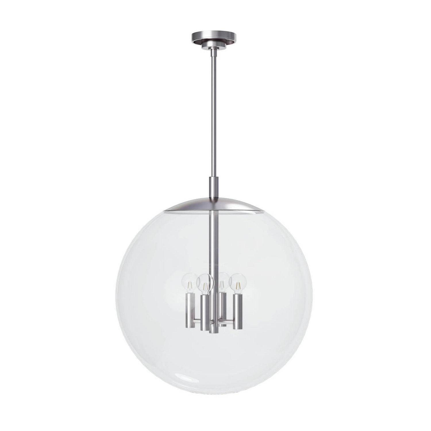 Regina Andrew Four Light Chandelier from the Cafe collection in Polished Nickel finish