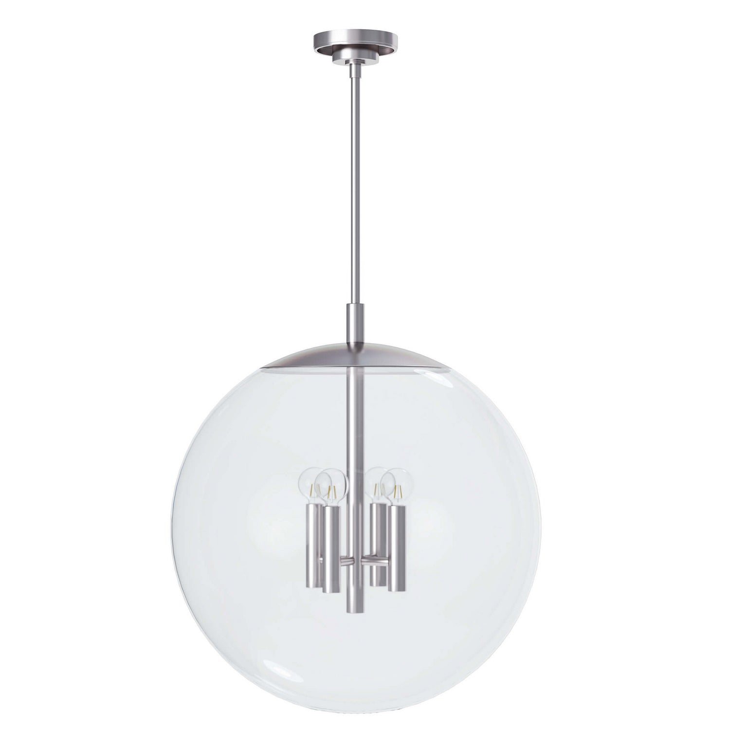 Regina Andrew Four Light Chandelier from the Cafe collection in Polished Nickel finish