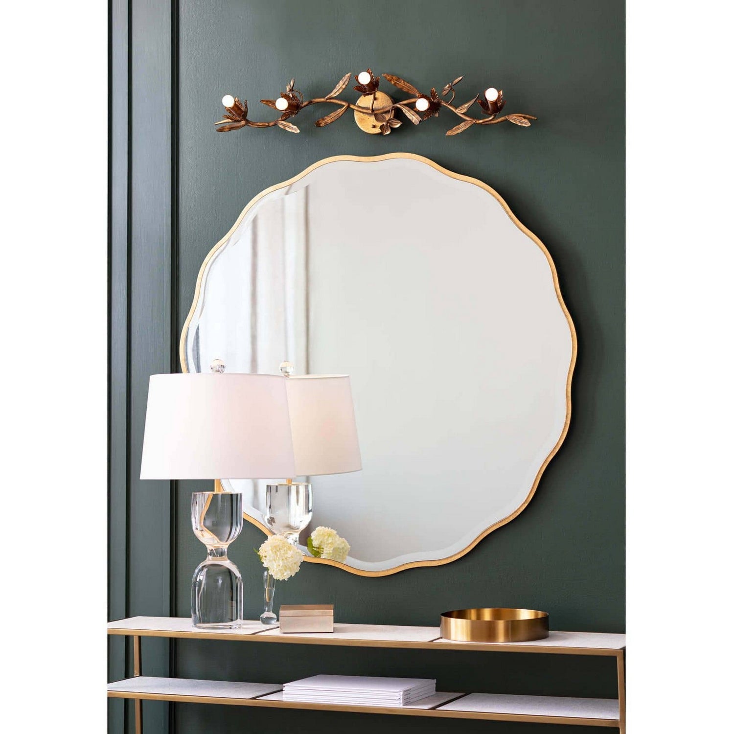 Regina Andrew Mirror from the Candice collection in Gold Leaf finish