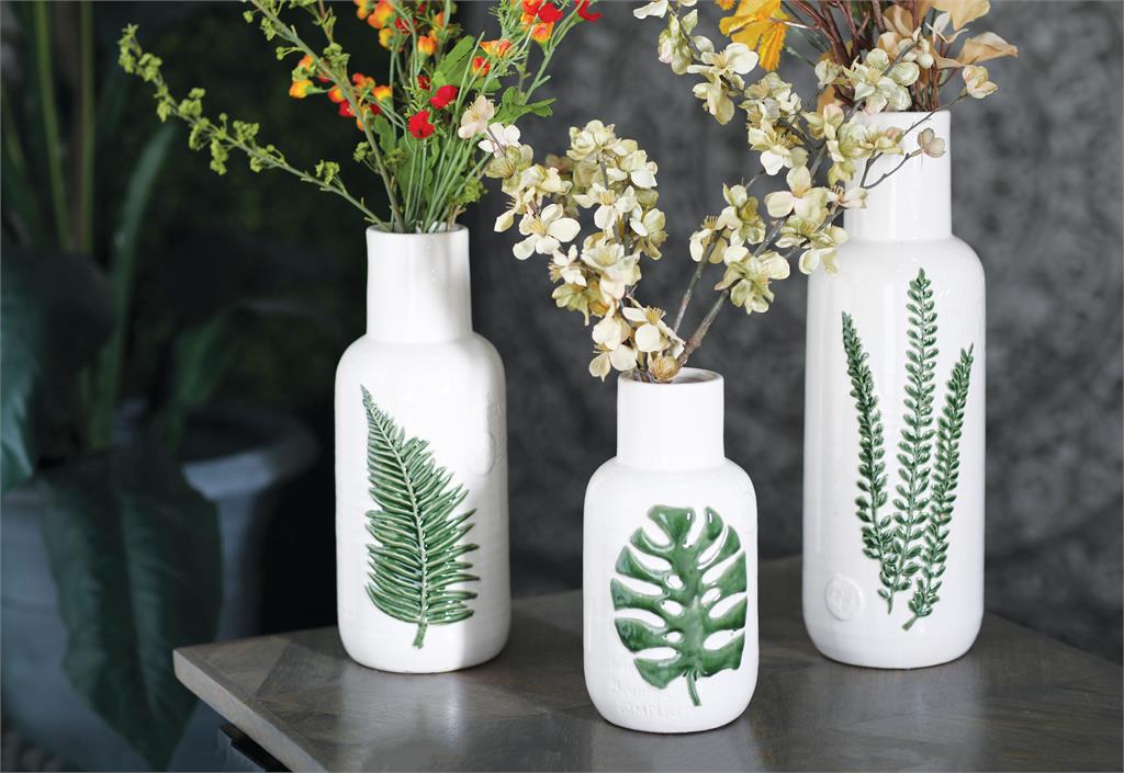 Design Shop  White Ceramic Leaf Vase
