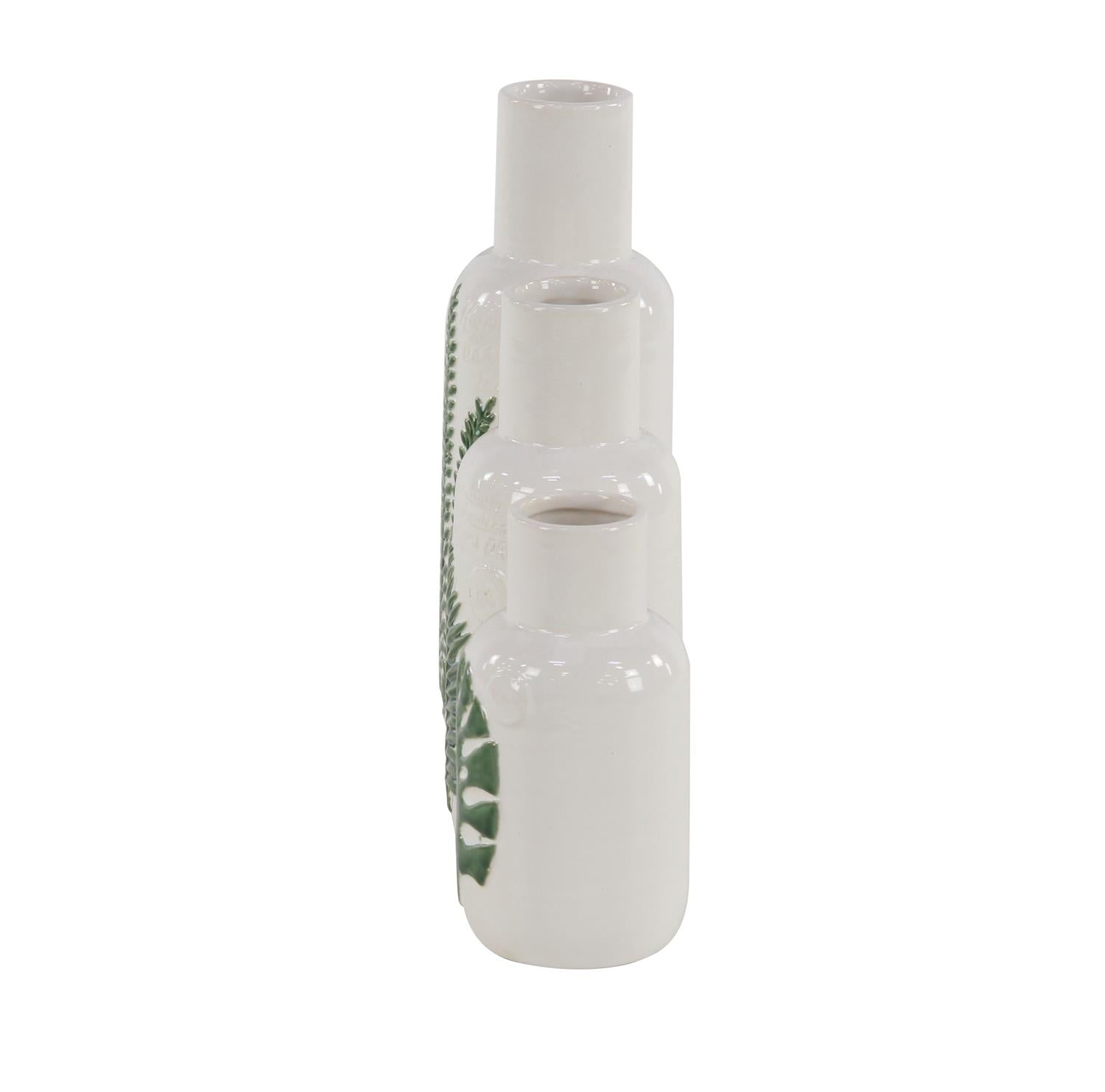 Design Shop  White Ceramic Leaf Vase