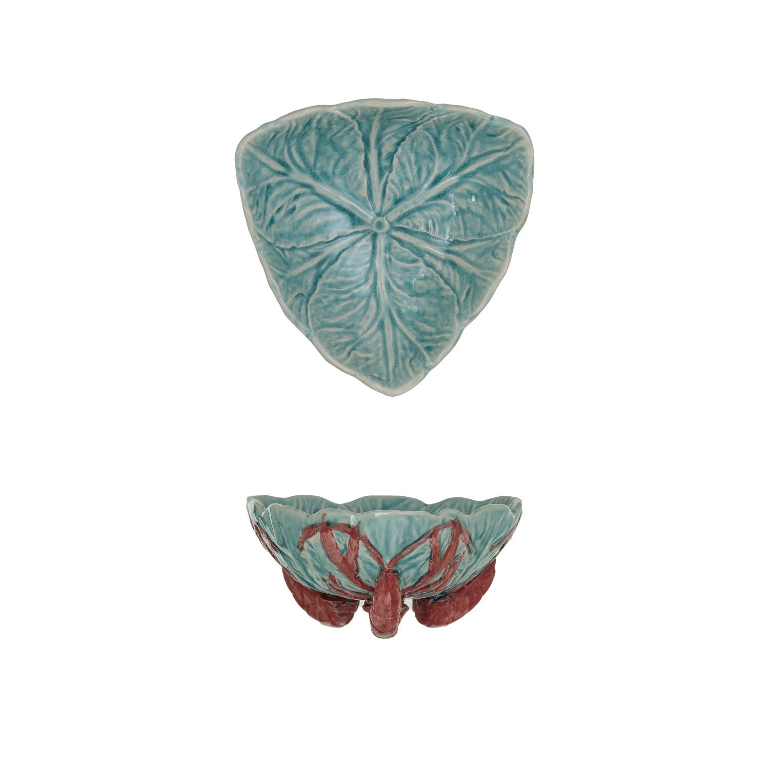 Design Shop Stoneware Footed Vintage Reproduction Bowl w/ Lobsters (Each One Will Vary)