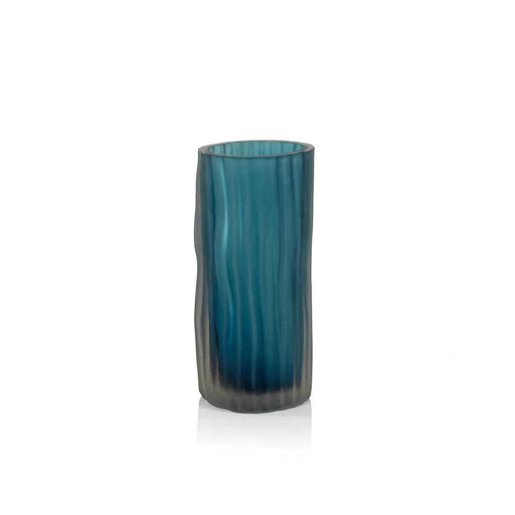 Indigo Powder Glass Vases - Blue