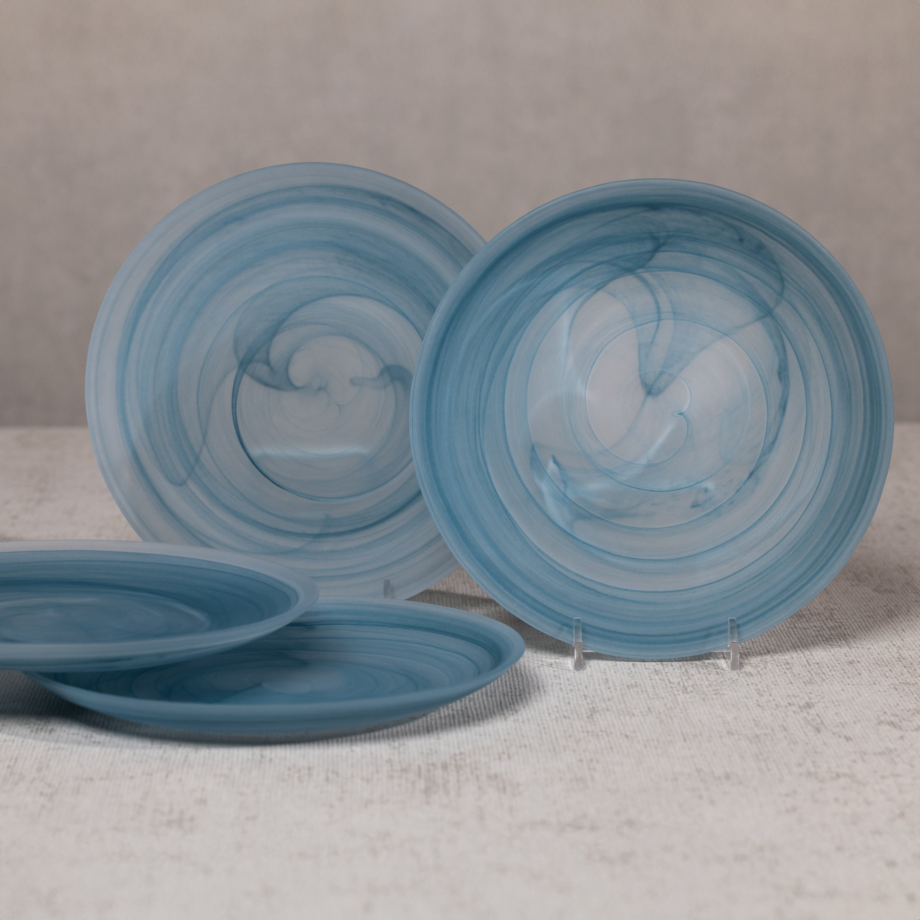 Zodax Barren Alabaster Glass Plates, Small, Set of 4