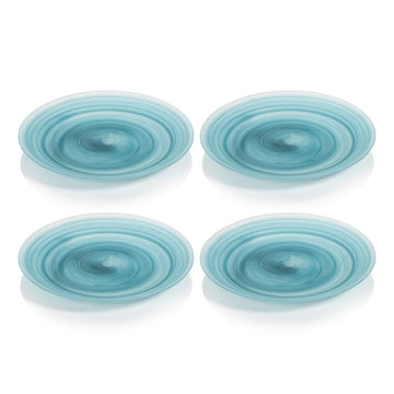 Zodax Barren Alabaster Glass Plates, Large, Set of 4