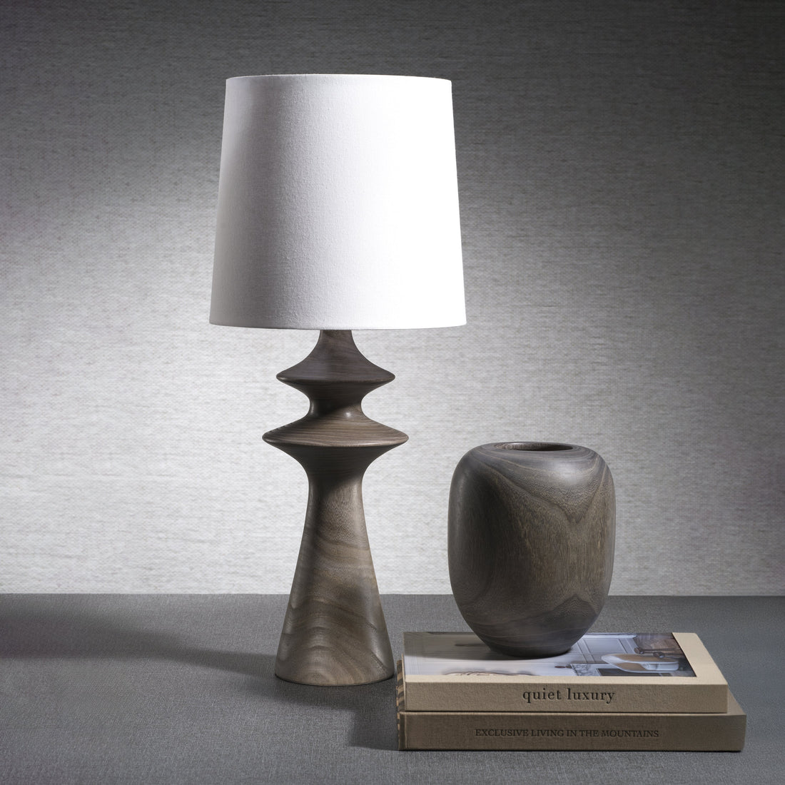 Tonga 27.5" Tabletop Wood Lamp with Linen Shade