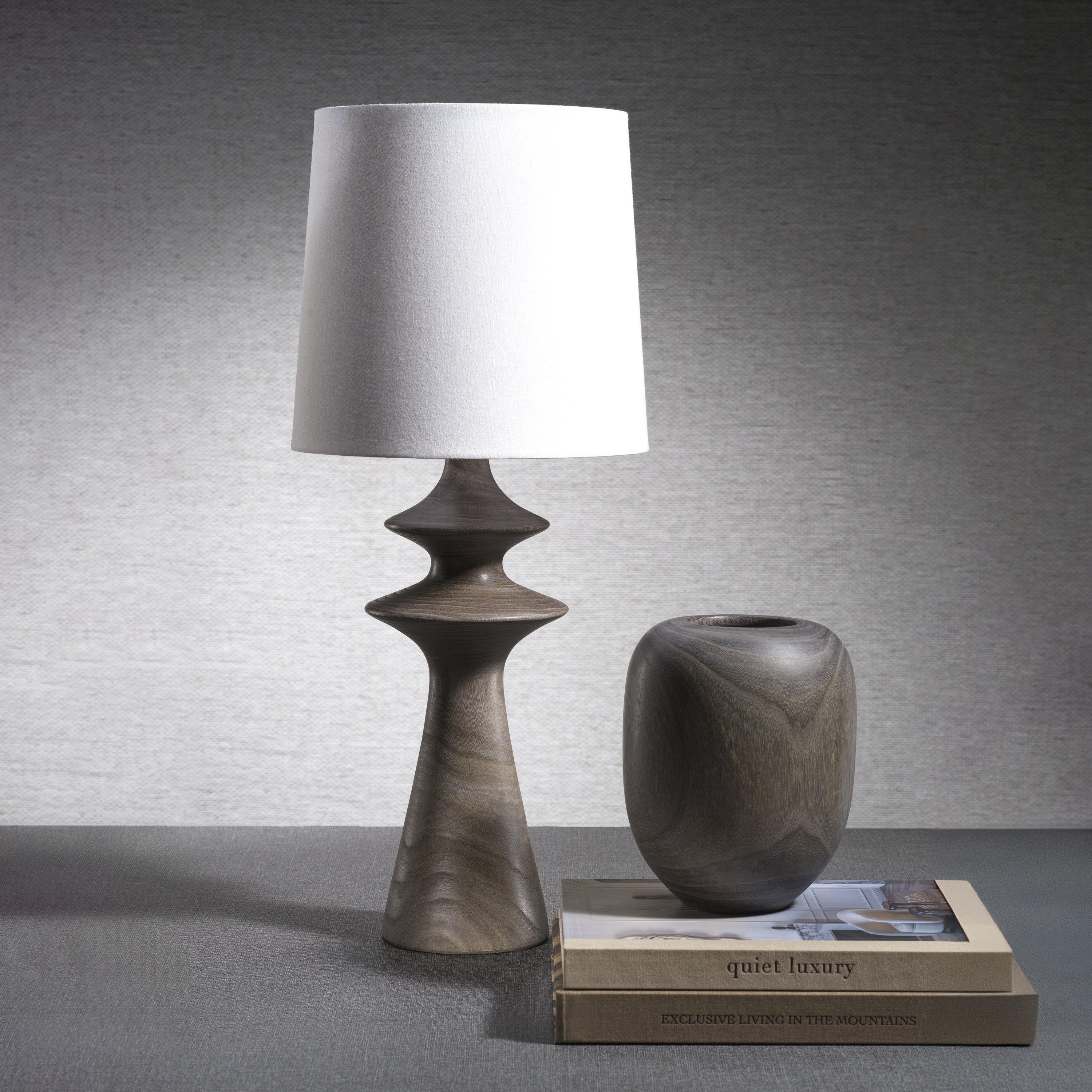 Tonga 27.5" Tabletop Wood Lamp with Linen Shade