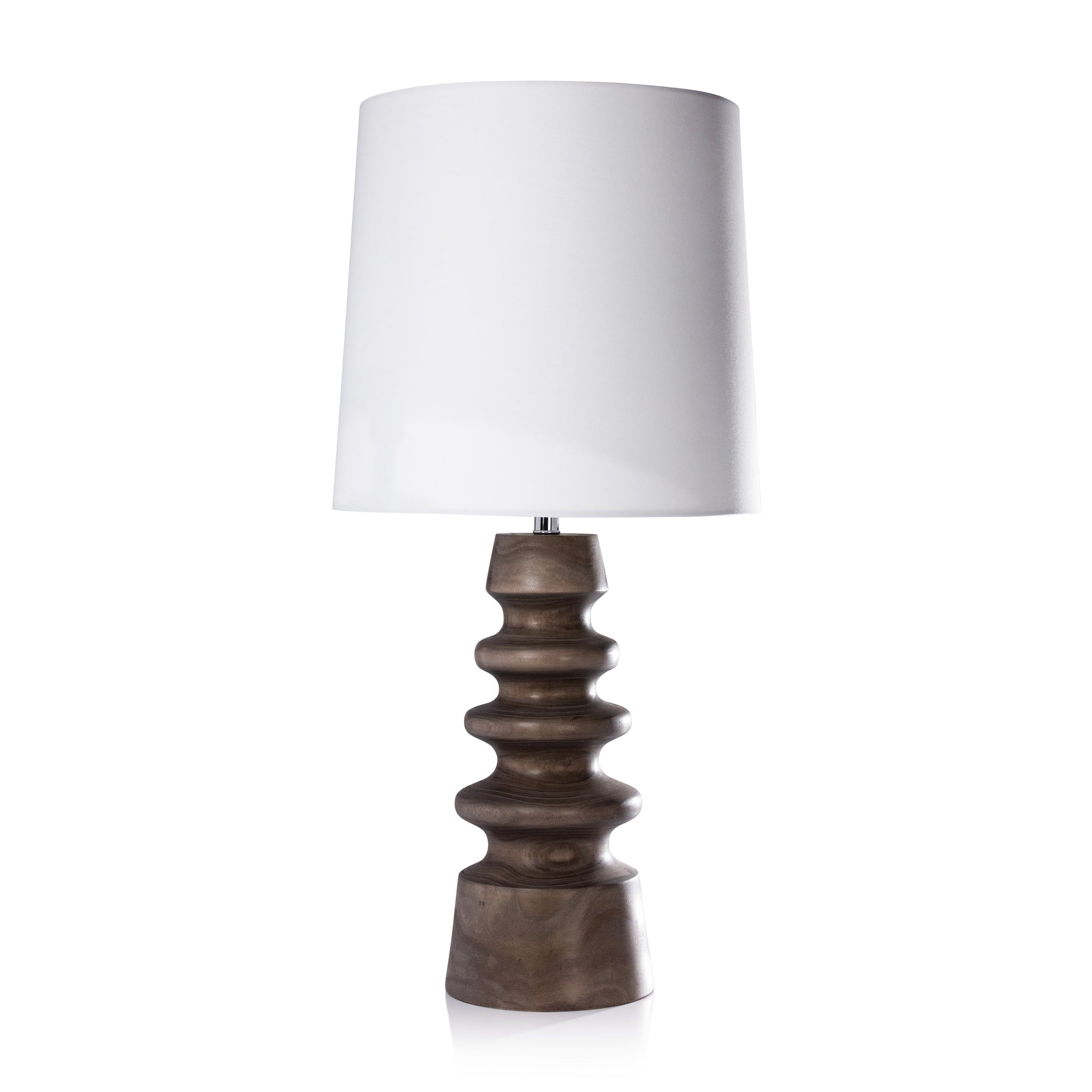 Bora Bora 35" Tabletop  Wood Lamp with Linen Shade