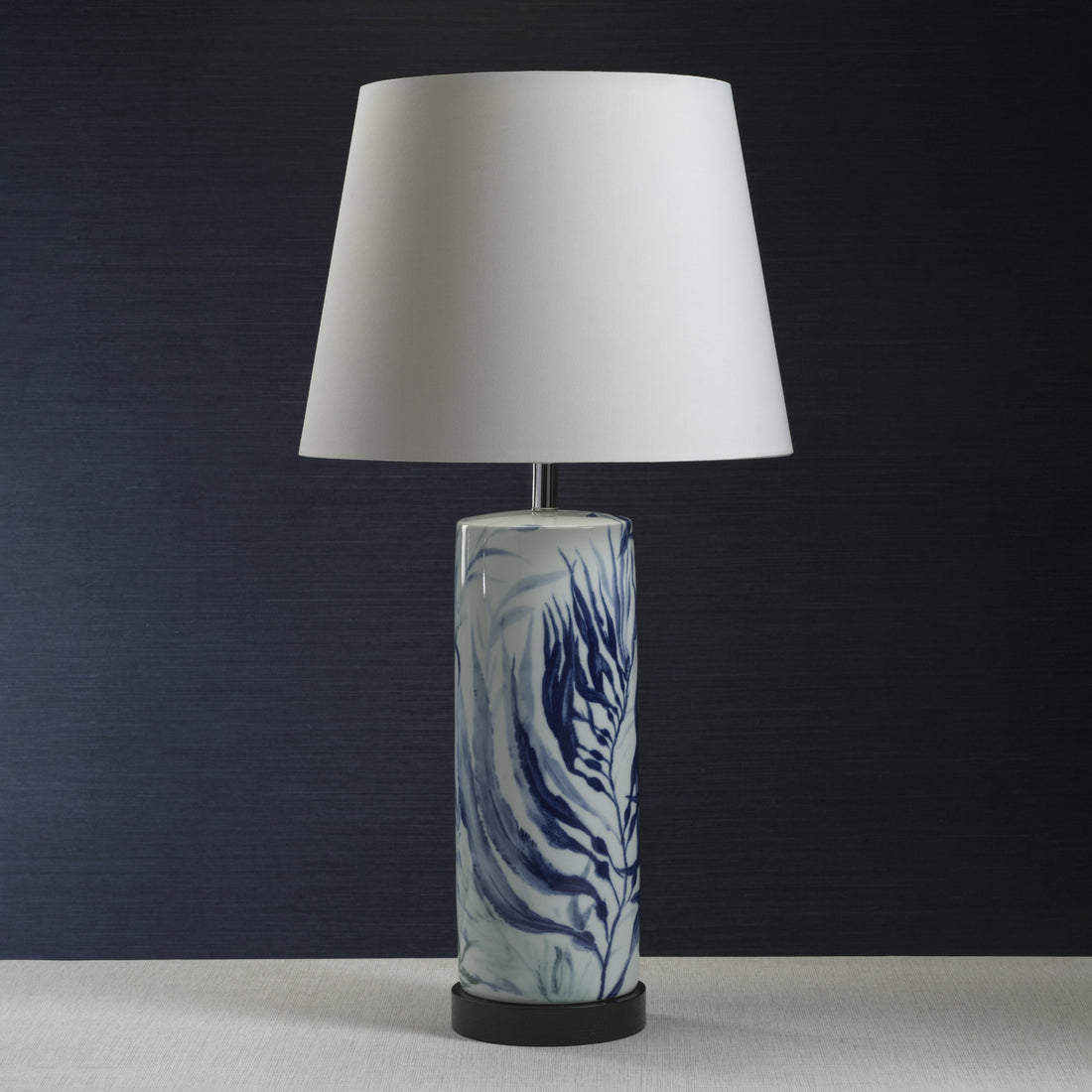 Fontainebleau Tabletop Porcelain Lamp with Linen Shade, Large- 36"