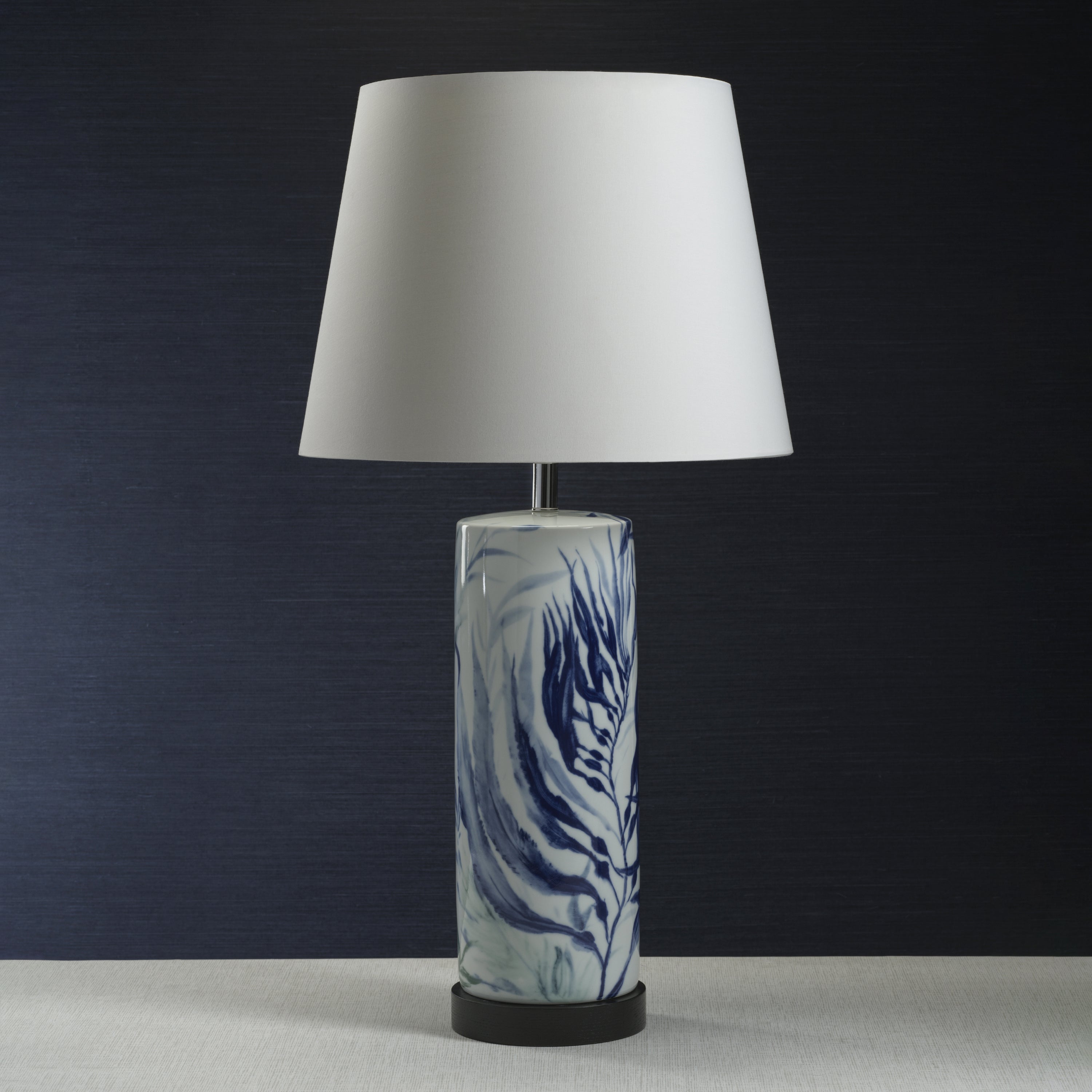 Fontainebleau Tabletop Porcelain Lamp with Linen Shade, Large- 36"