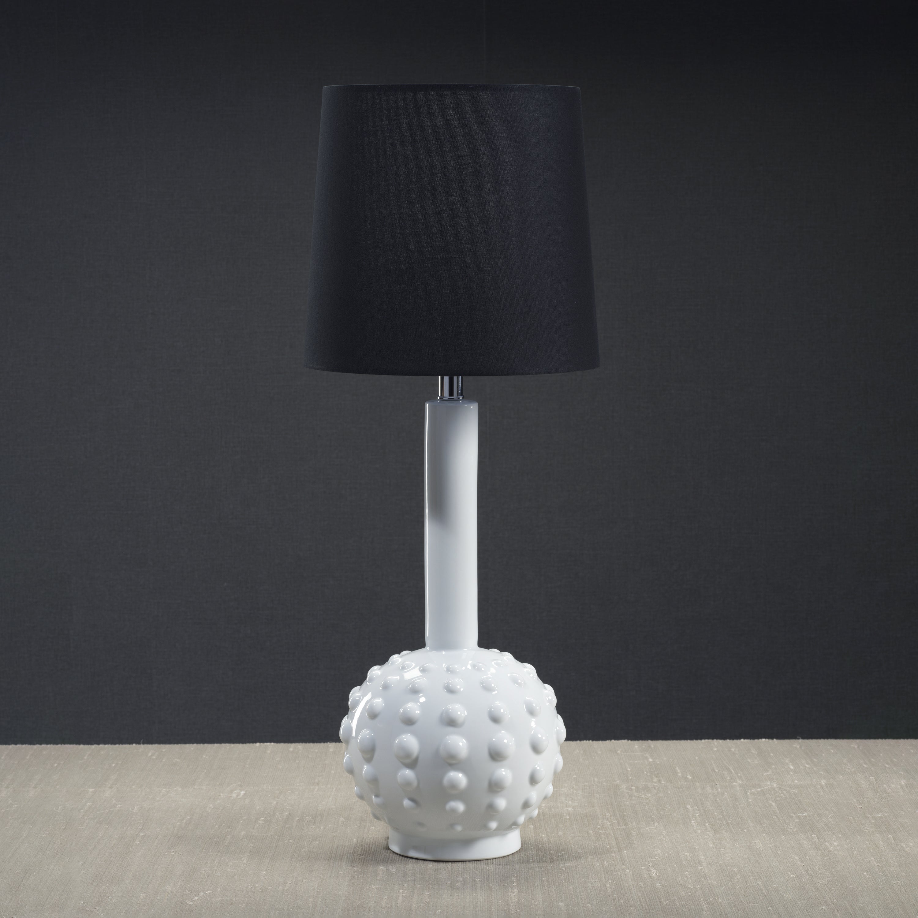 Deauville Tabletop Porcelain Lamp with Linen Shade