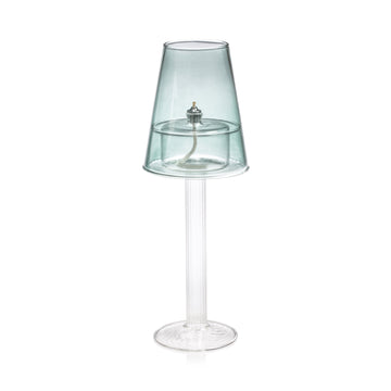 Dauphine Table Lamp with 3 oz Votive Oil Lamp,  Emerald Blue