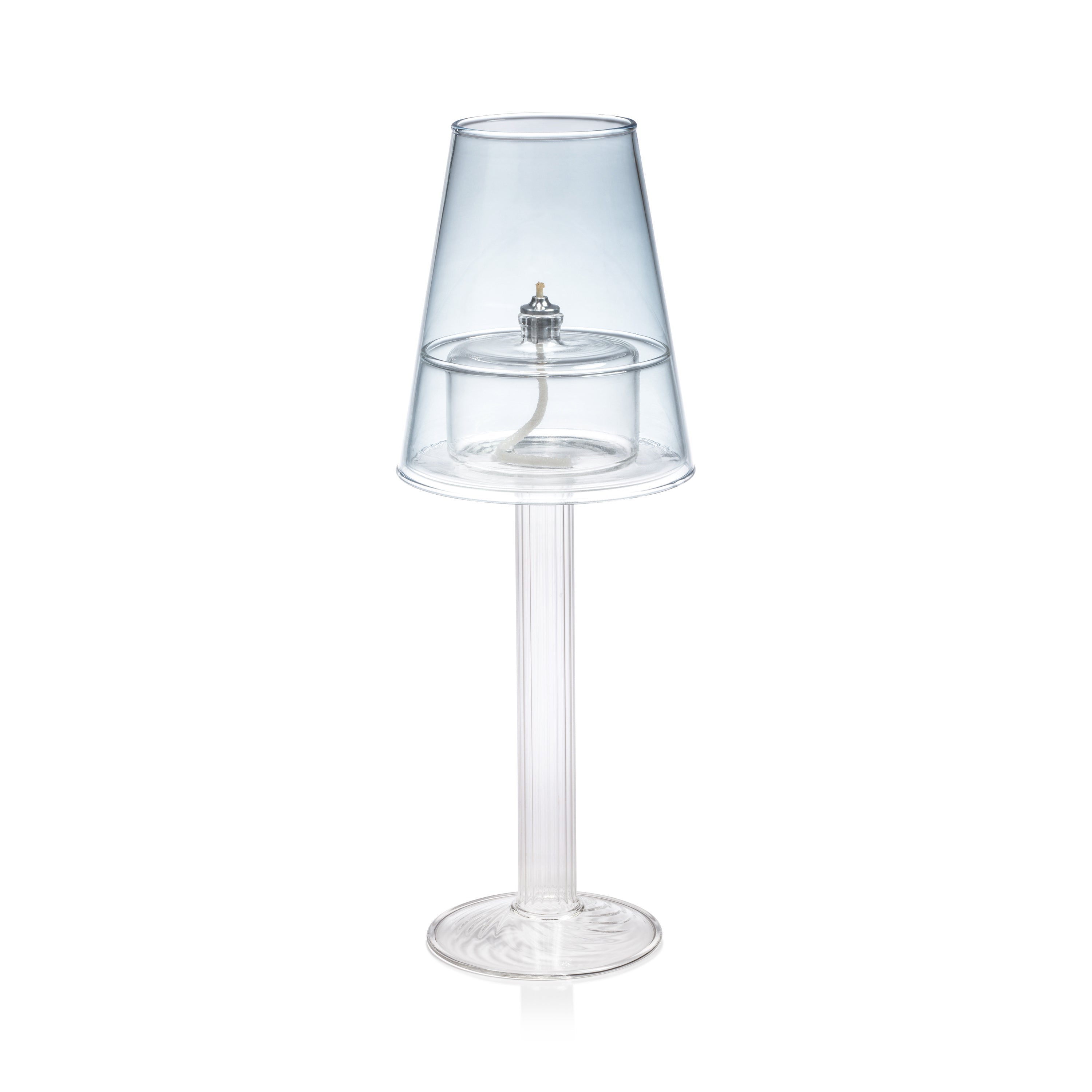 Dauphine Table Lamp with 3 oz Votive Oil Lamp,  Corydalis Blue