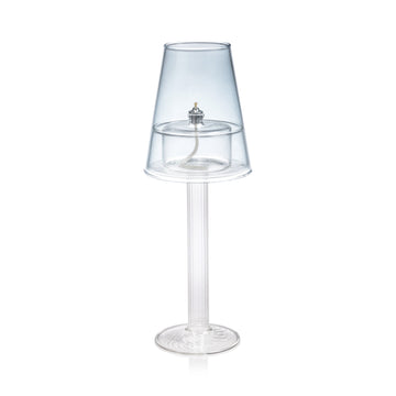 Dauphine Table Lamp with 3 oz Votive Oil Lamp,  Corydalis Blue