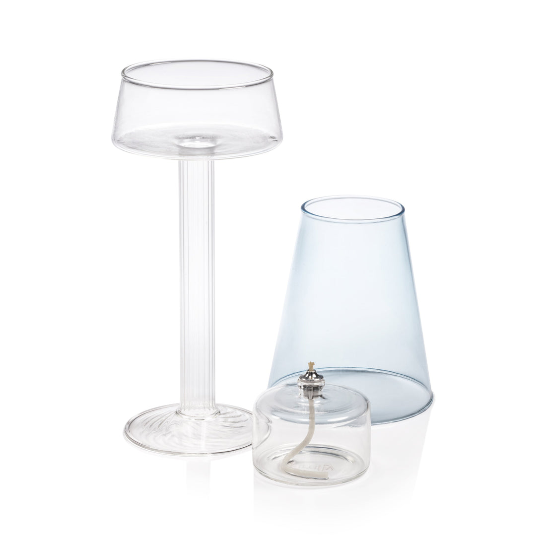 Dauphine Table Lamp with 3 oz Votive Oil Lamp,  Corydalis Blue