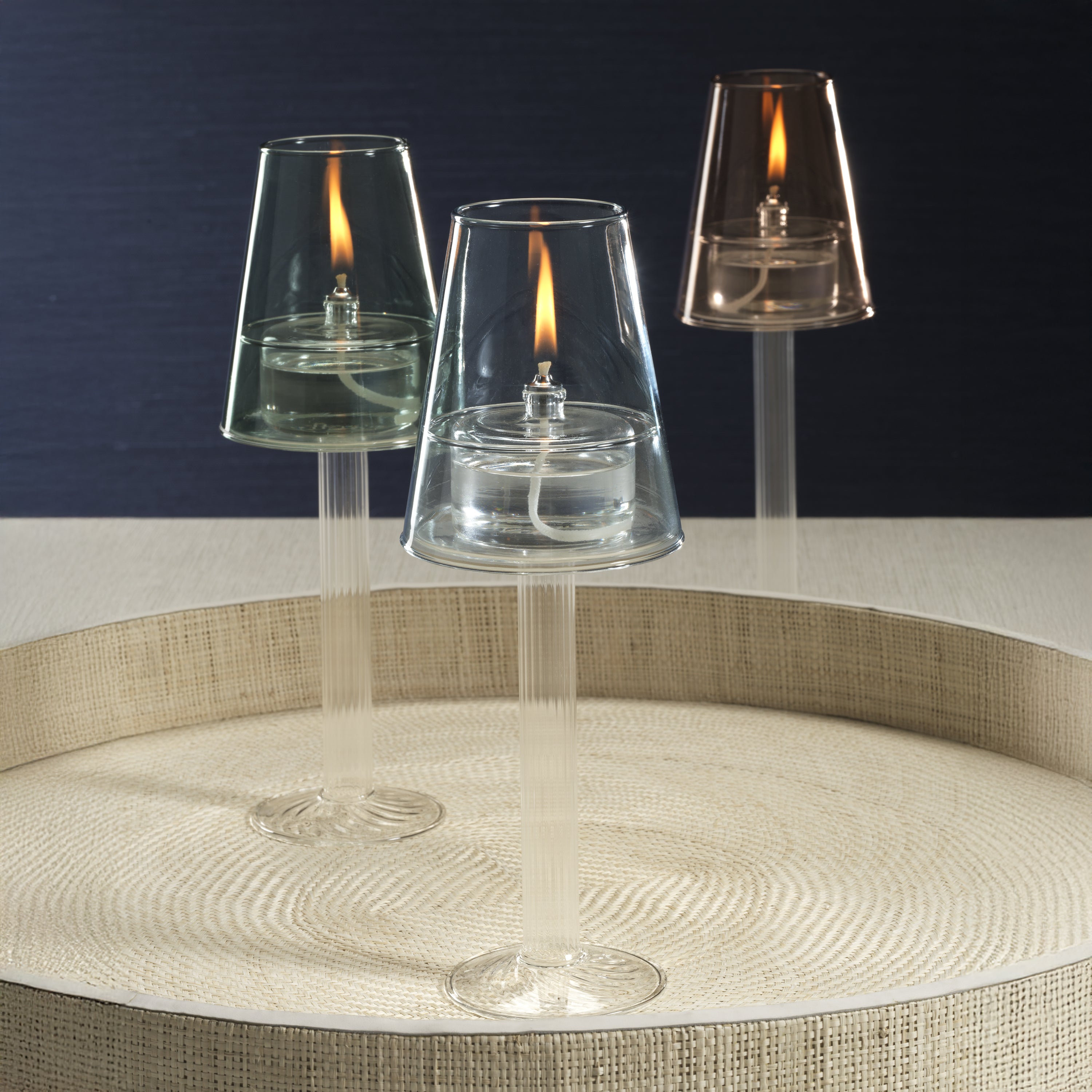 Dauphine Table Lamp with 3 oz Votive Oil Lamp, Light Amber