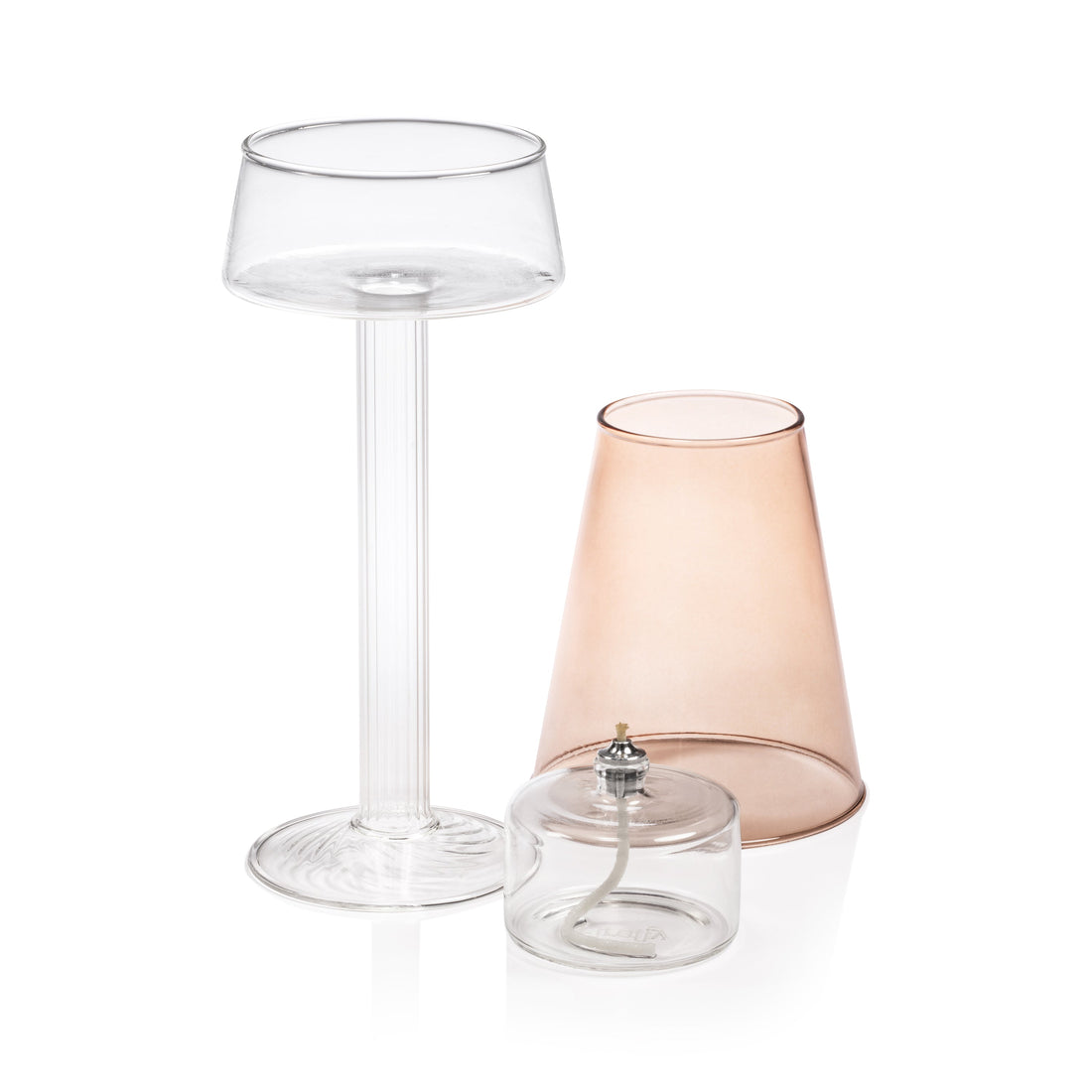 Dauphine Table Lamp with 3 oz Votive Oil Lamp, Light Amber