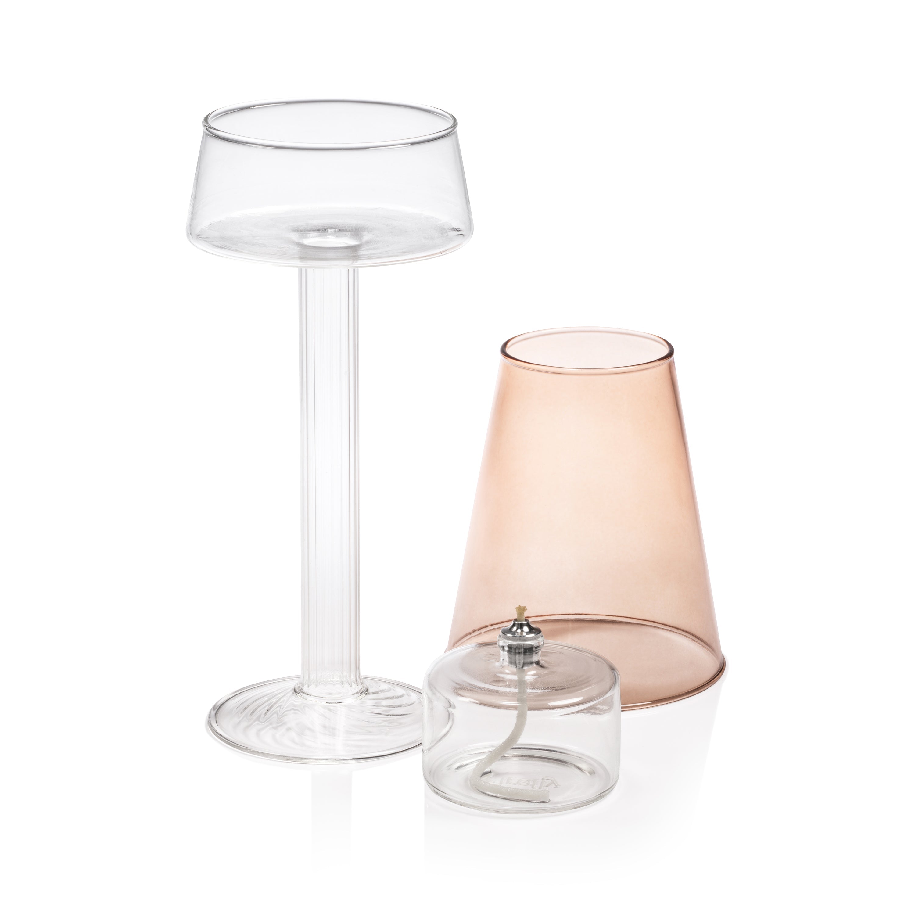 Dauphine Table Lamp with 3 oz Votive Oil Lamp, Light Amber