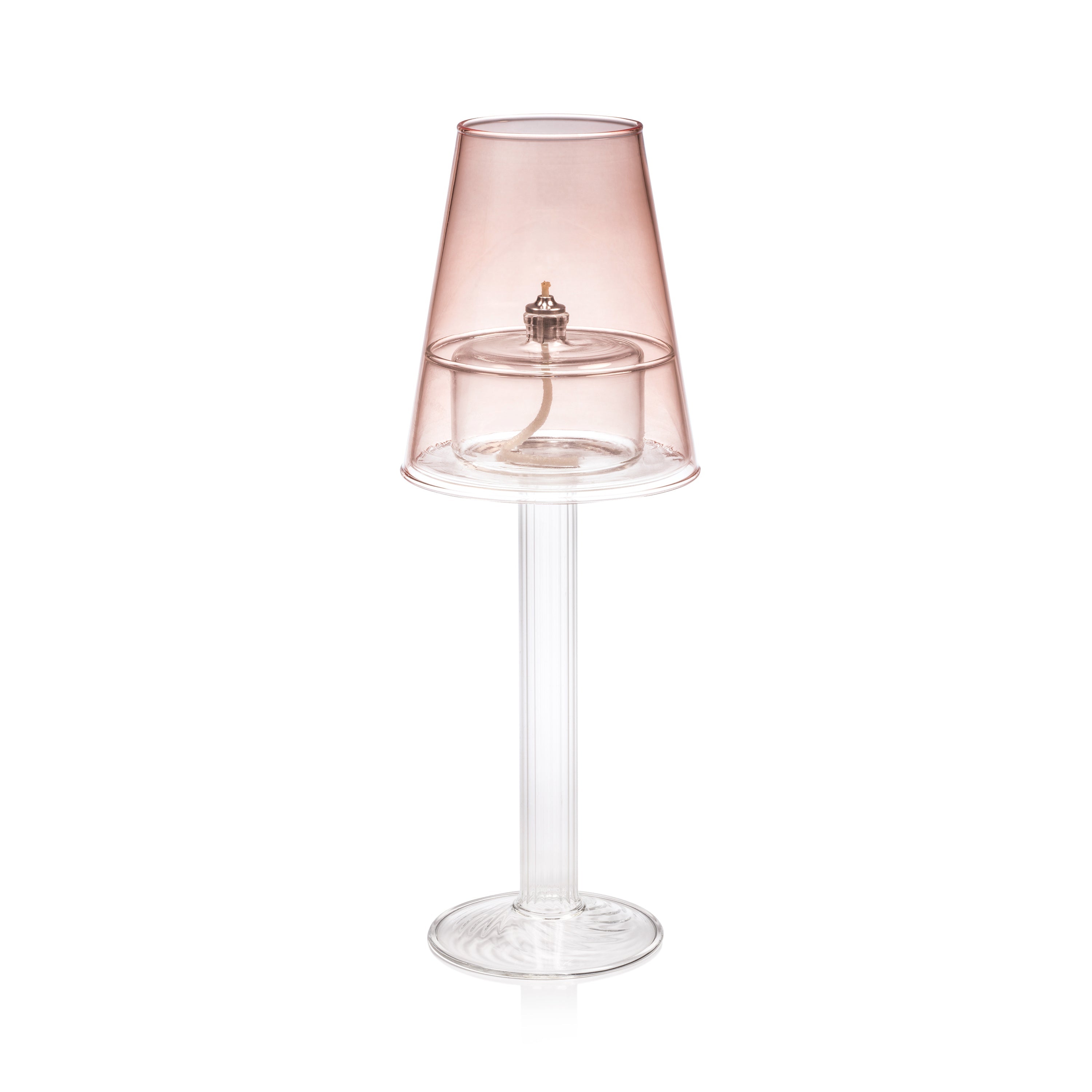 Dauphine Table Lamp with 3 oz Votive Oil Lamp,  Pale Peach