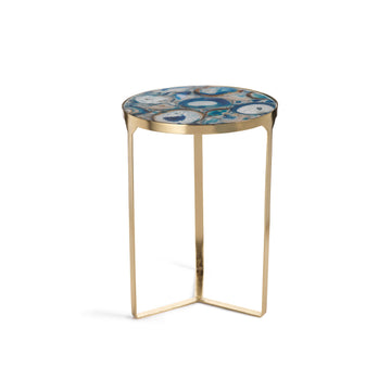Zodax 20-Inch High La Sardaigne Blue Agate End Table