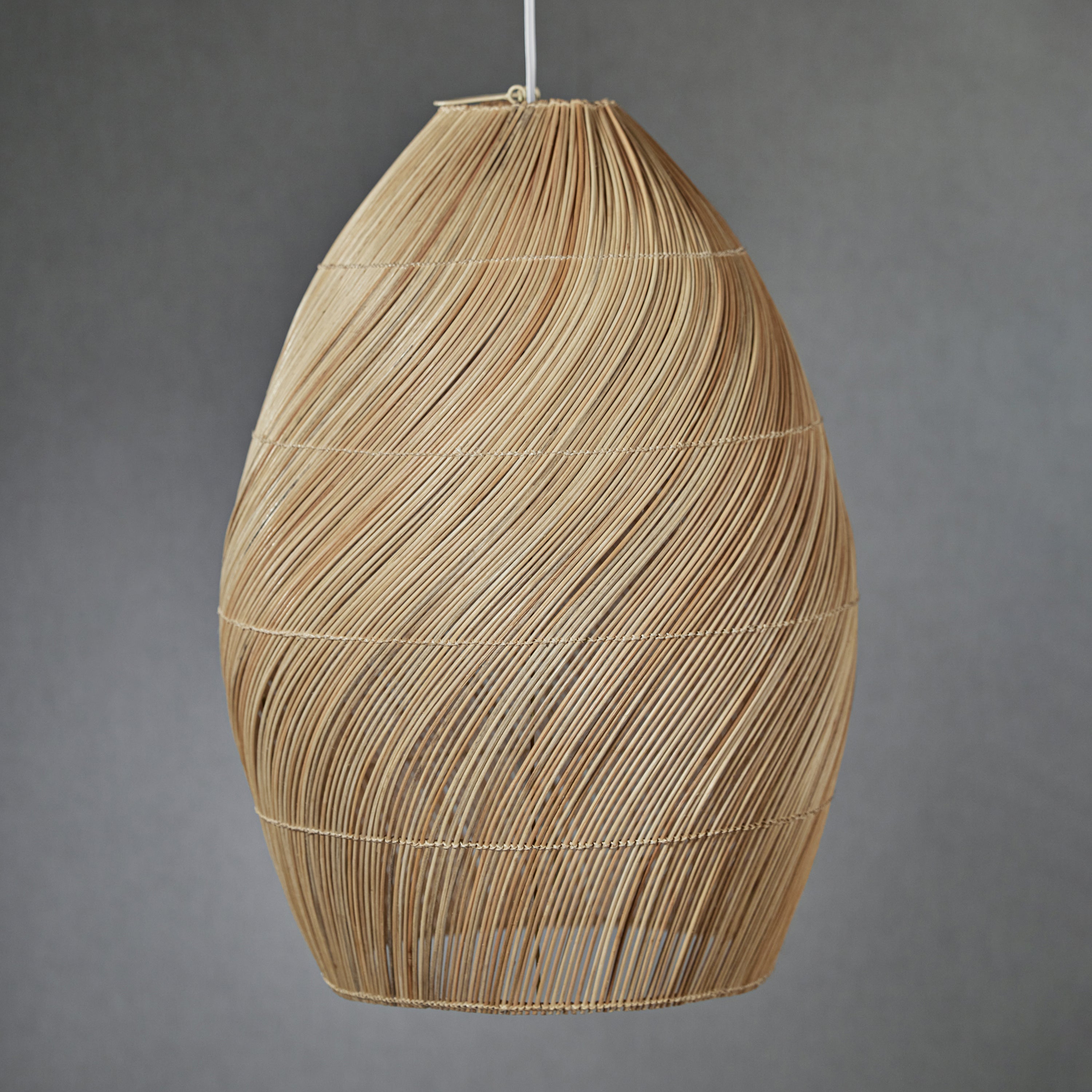 Zodax Marcel Spiral Rattan Pendant Lamp, 19.5" x 28"