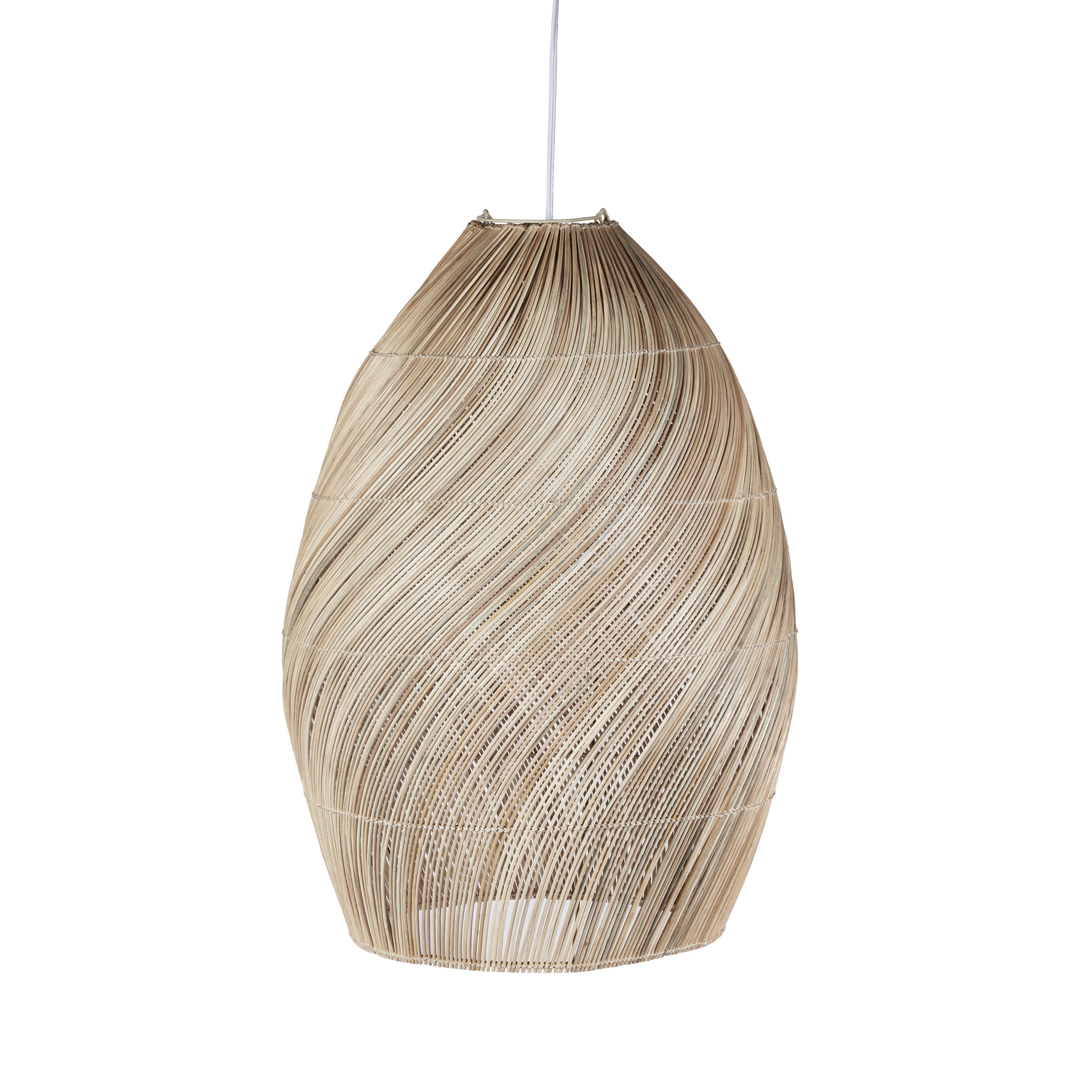Zodax Marcel Spiral Rattan Pendant Lamp, 19.5" x 28"