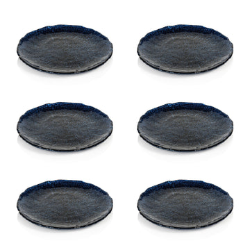 Zodax Exuma 8.5" Cobalt Blue Glass Plates, Set of 6
