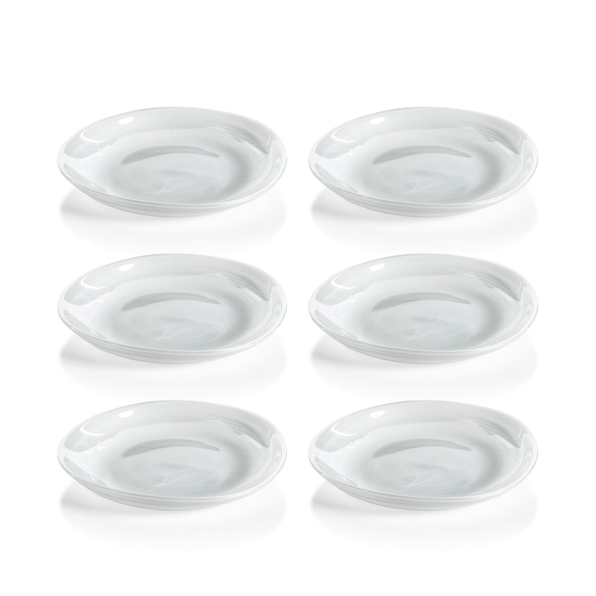 Zodax Reneta Alabaster Glass Plates, 6.75", Set of 6
