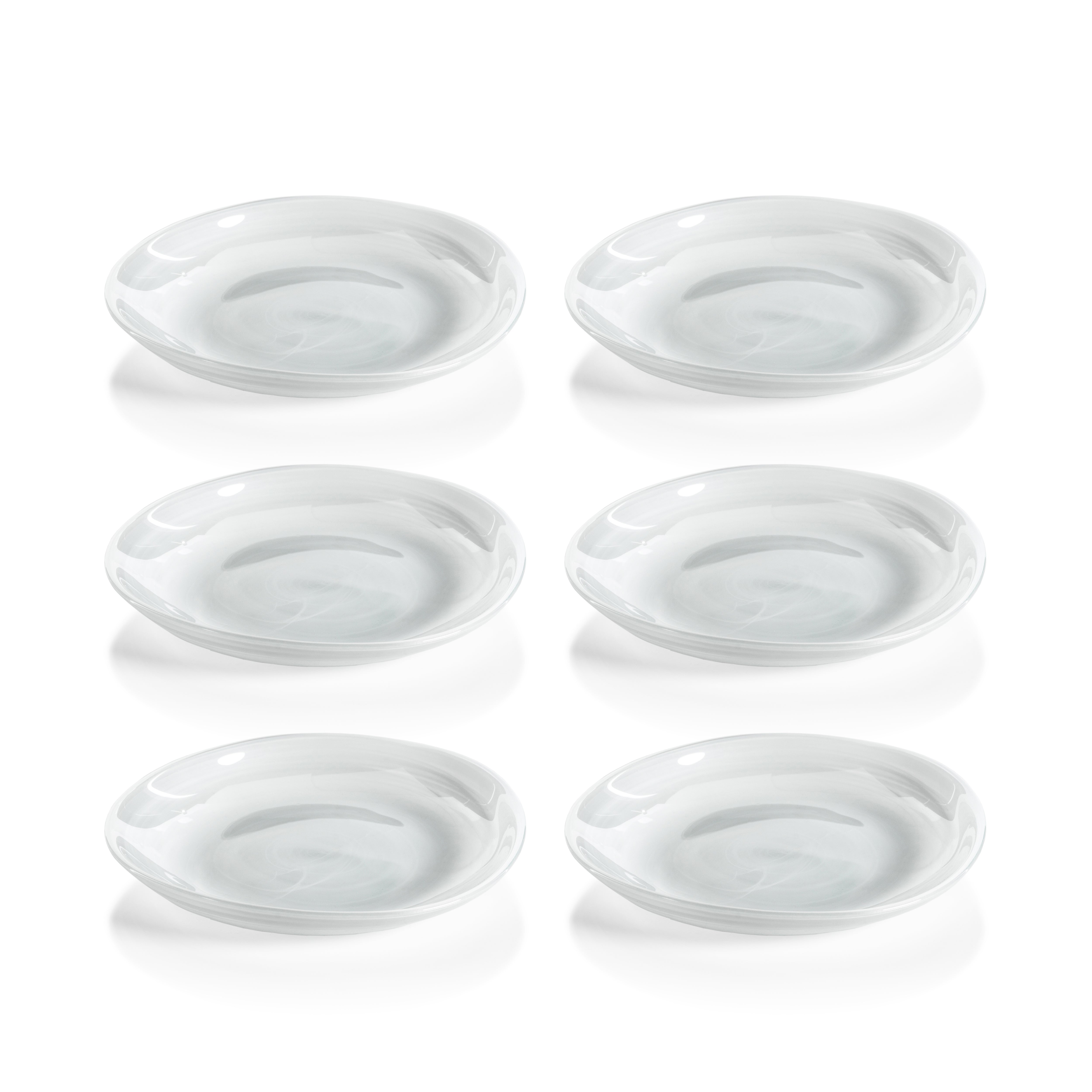 Zodax Reneta Alabaster Glass Plates, 6.75", Set of 6