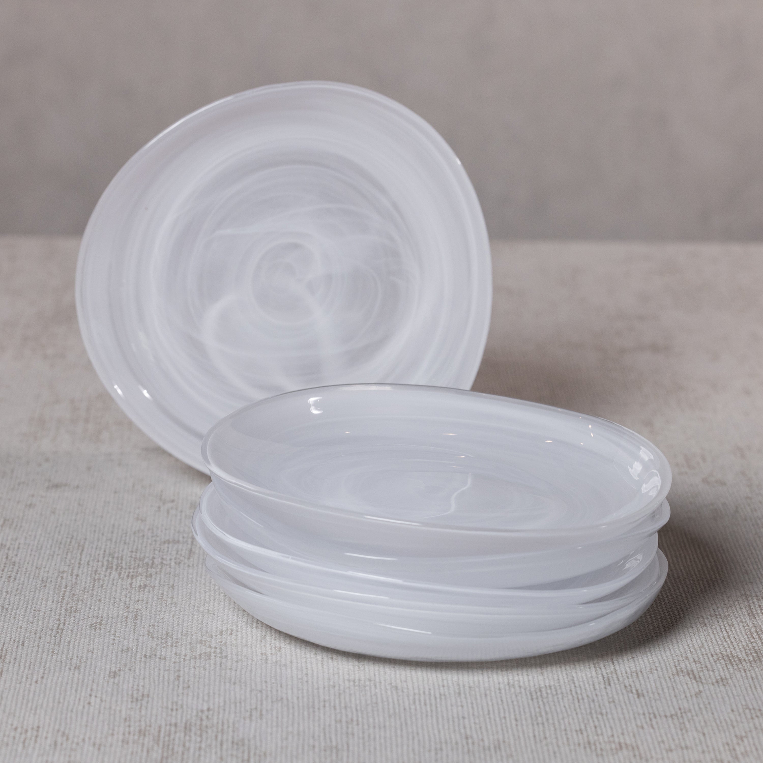 Zodax Reneta Alabaster Glass Plates, 6.75", Set of 6