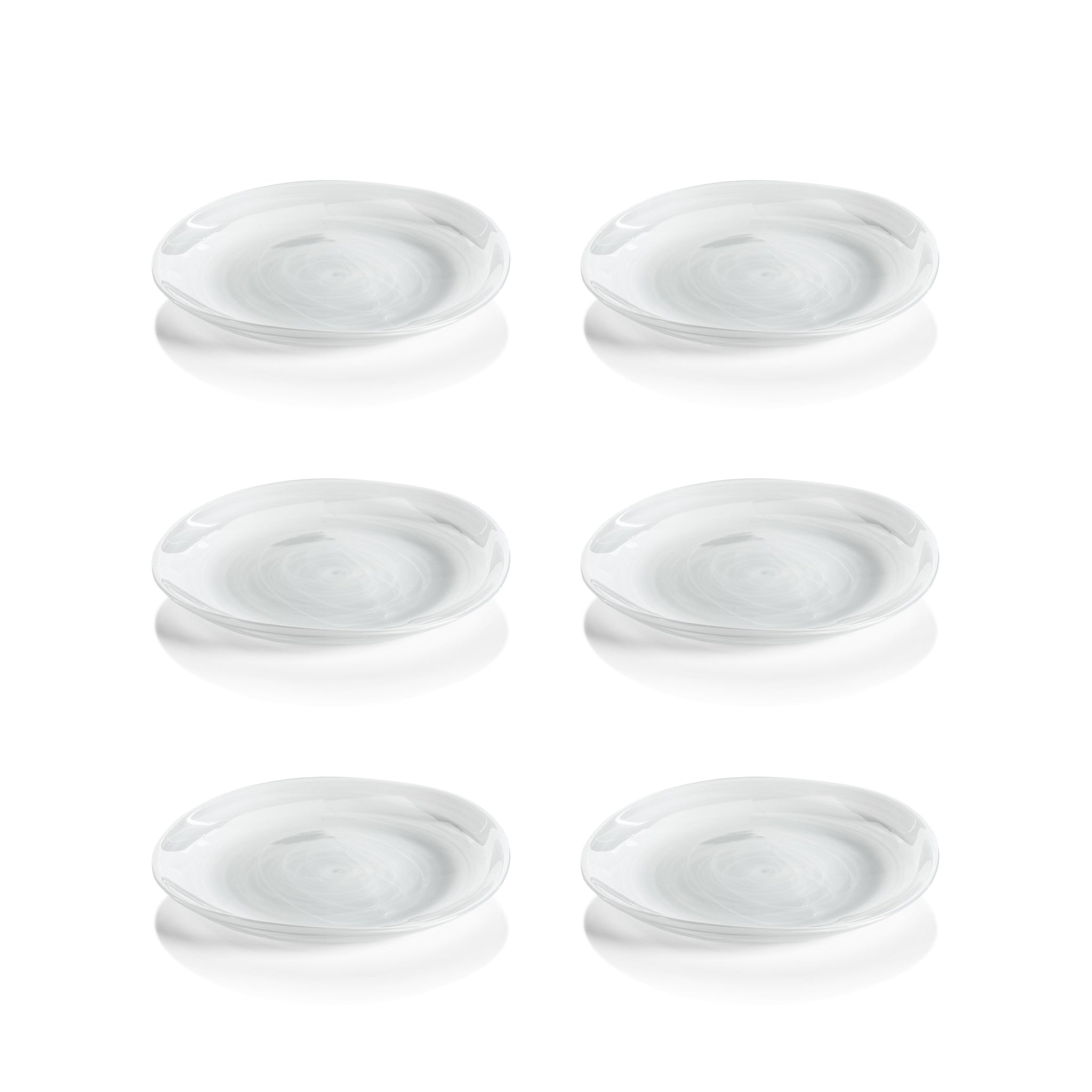 Zodax Reneta Alabaster Glass Plates, 8.25", Set of 6