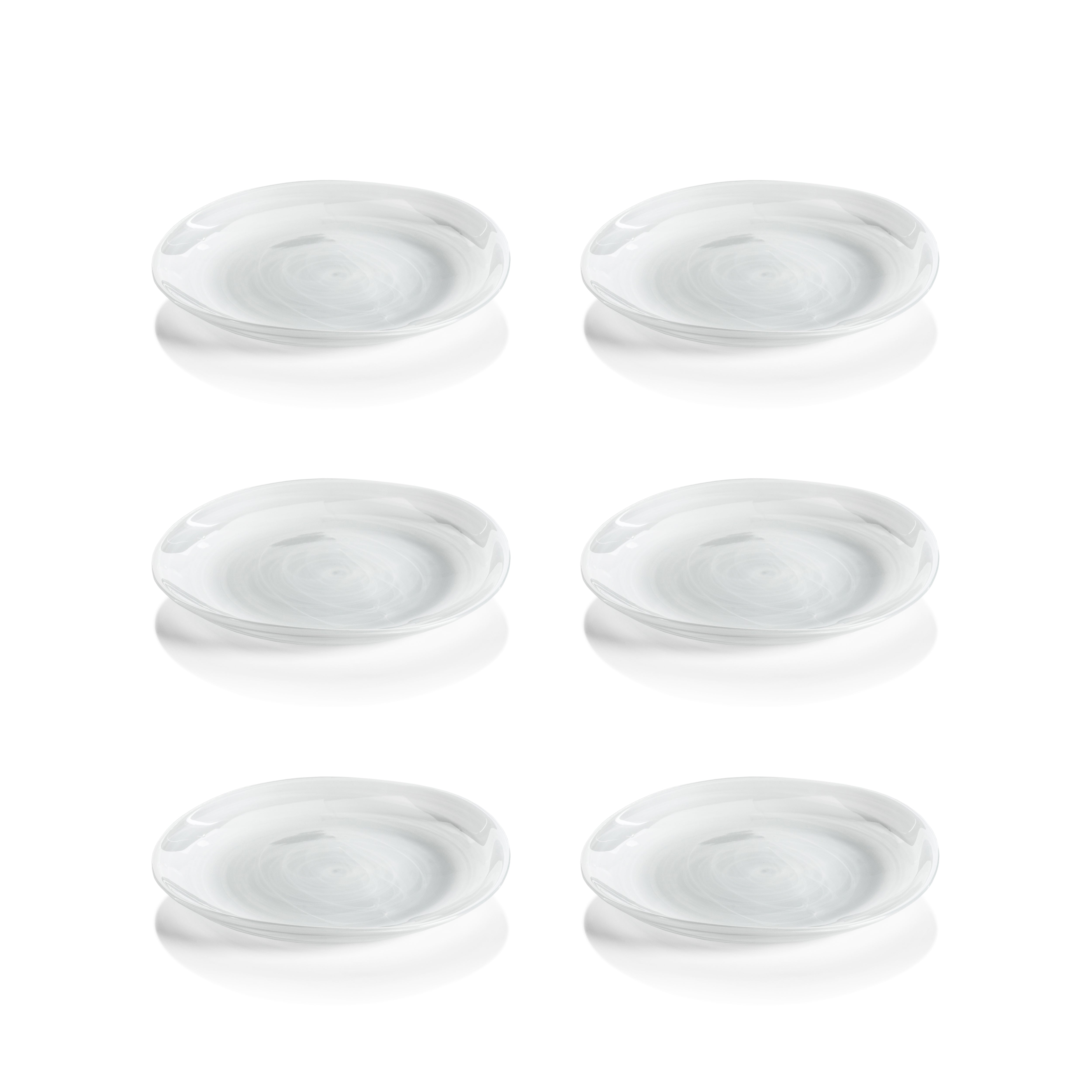 Zodax Reneta Alabaster Glass Plates, 8.25", Set of 6