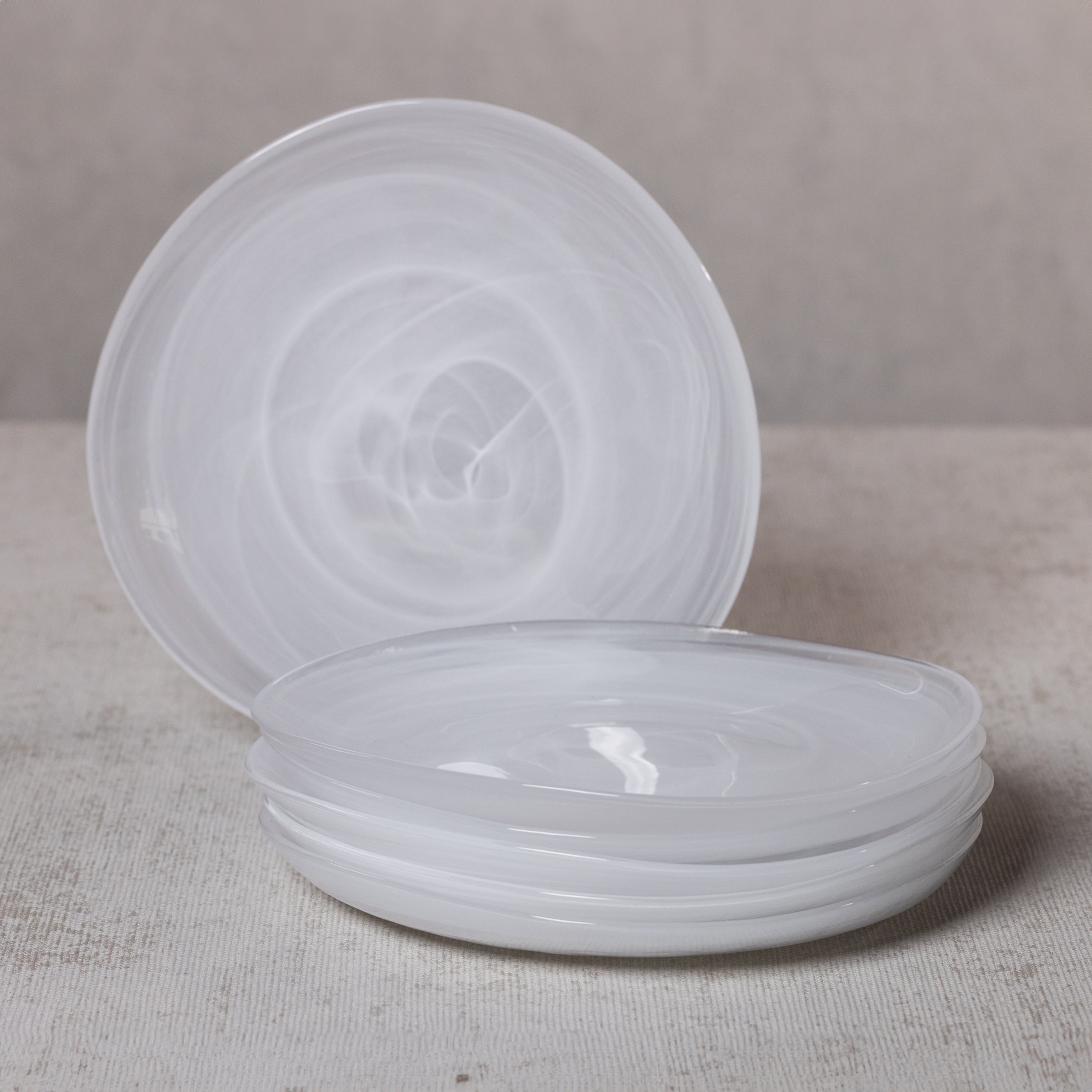 Zodax Reneta Alabaster Glass Plates, 8.25", Set of 6