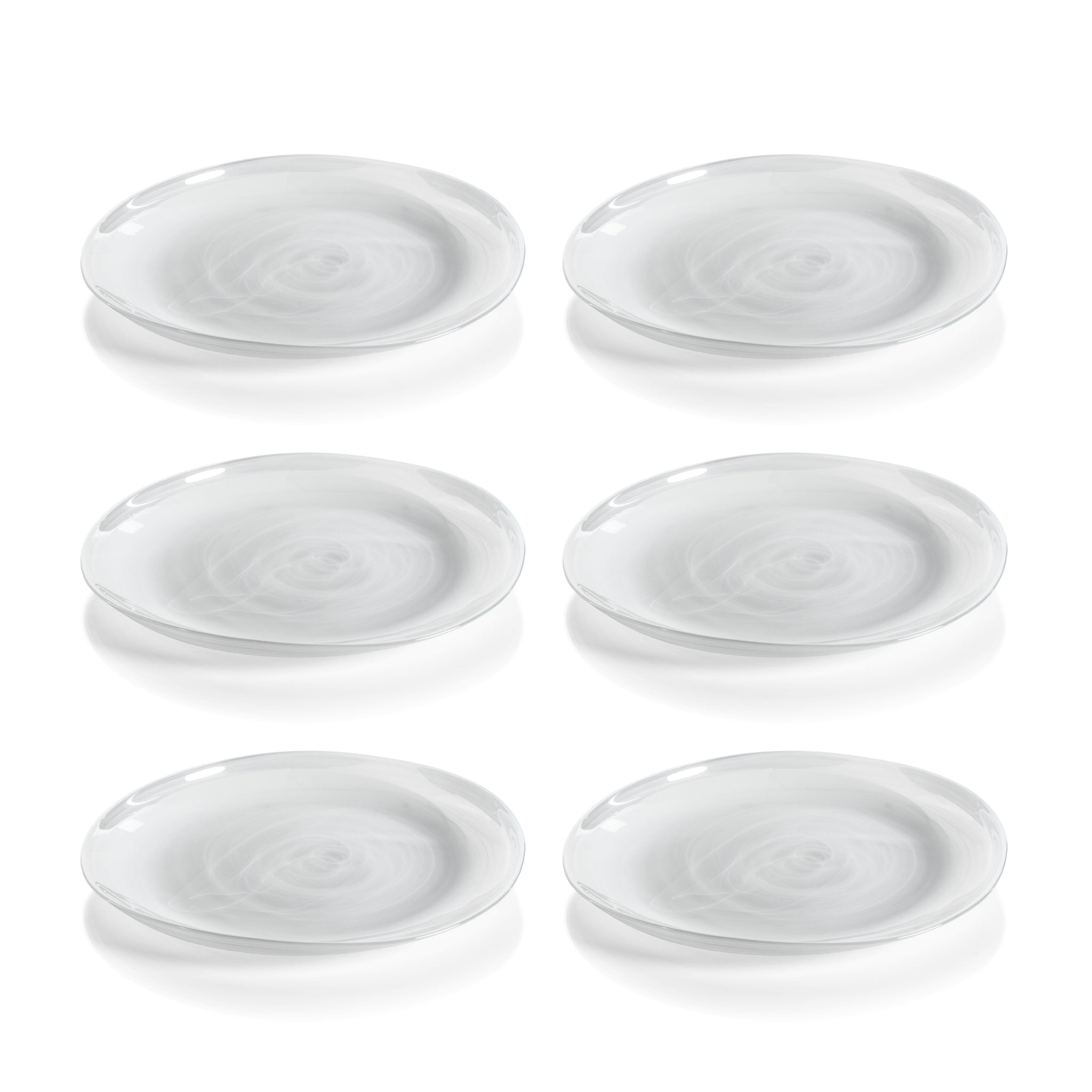 Zodax Reneta Alabaster Glass Plates, 10.25", Set of 6